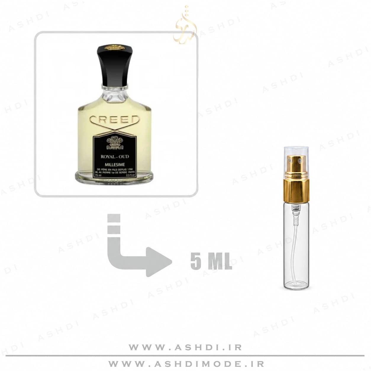 دکانت عطر ادکلن کرید رویال عود ادوپرفیوم 5 میل اصلی | Creed Royal Oud EDP Decant 5ml — تصویر ۳