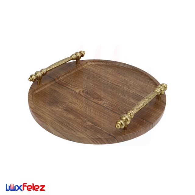 سینی پذیرایی عروس نوین مدل گرد دسته فلزی