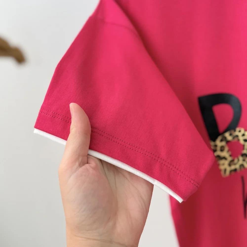 تیشرت دخترانه قلبی پلنگی (65-60) کد 5588 — تصویر ۵