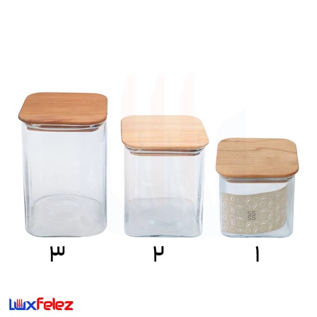 بانکه میس گلس مدل مربع درب چوب — تصویر ۵