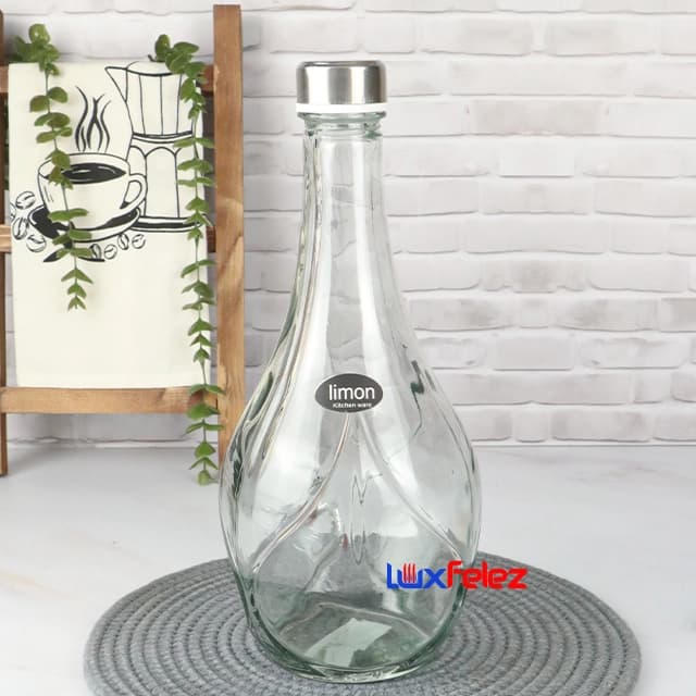بطری آب لیمون مدل خمره ای درب استیل