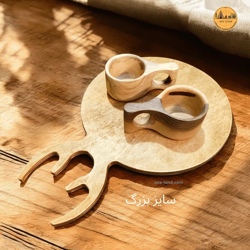 تخته سرو چوبی گرد طرح گوزن — تصویر ۵