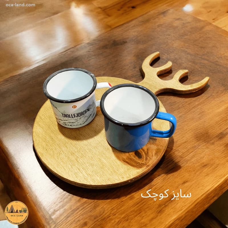 تخته سرو چوبی گرد طرح گوزن — تصویر ۴