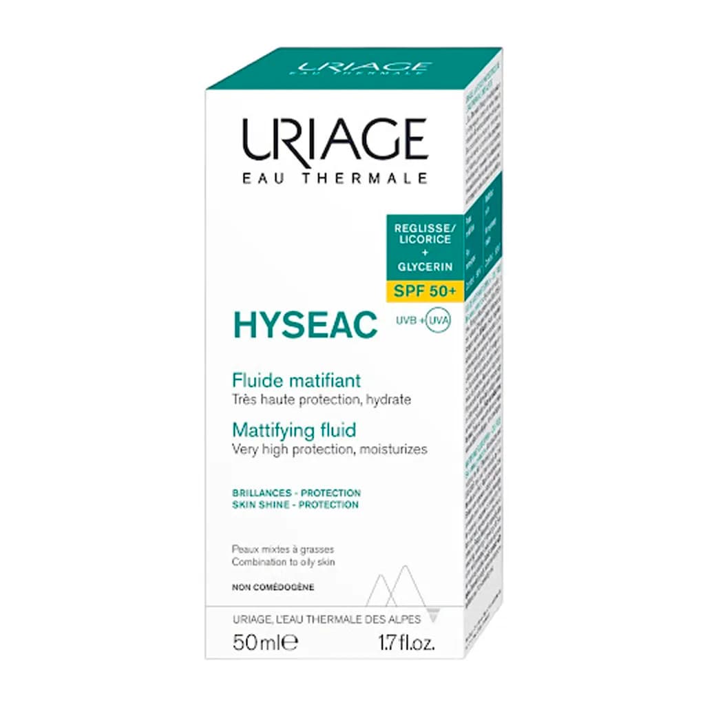فلوئید ضد آفتاب بی رنگ اوریاژ +SPF50 مدل Hyseac مناسب پوست های چرب و مختلط — تصویر ۳