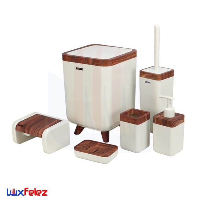 ست سرویس بهداشتی اطلس مدل ژیوار ۶ تکه طرح چوب — تصویر ۱۰