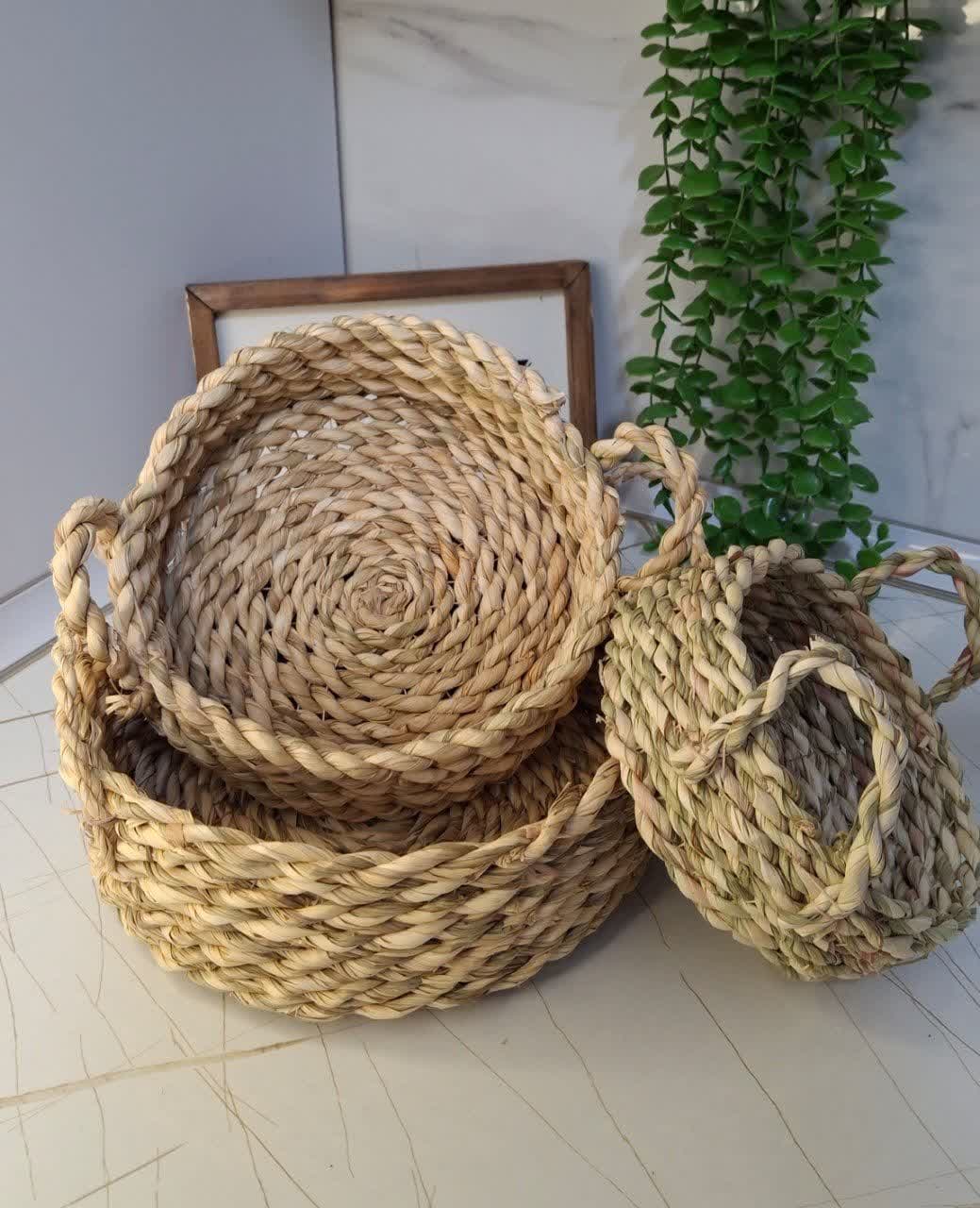 سبد حصیری 3تایی (باهم) — تصویر ۴