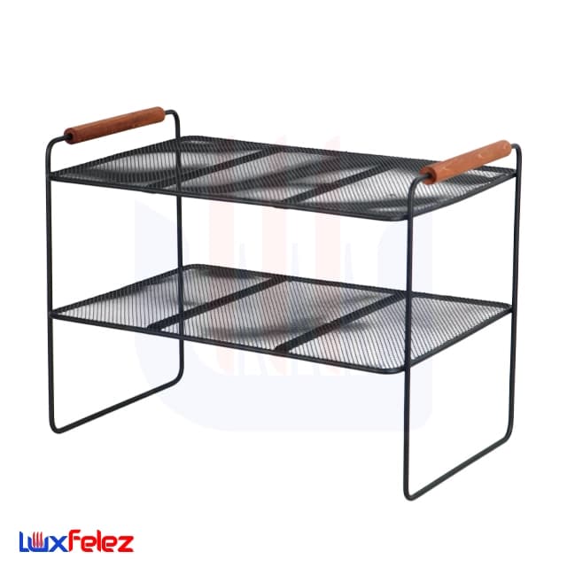 شلف داخل کابینت سناتور مدل دو طبقه دسته چوبی