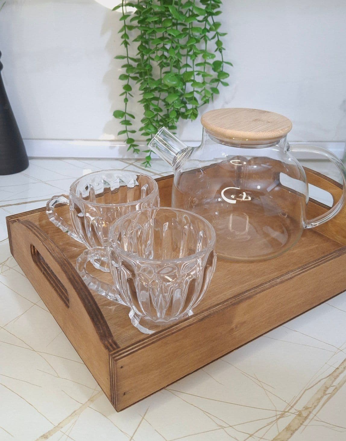 سینی چوبی مستطیل 2 دسته لبه دار — تصویر ۴