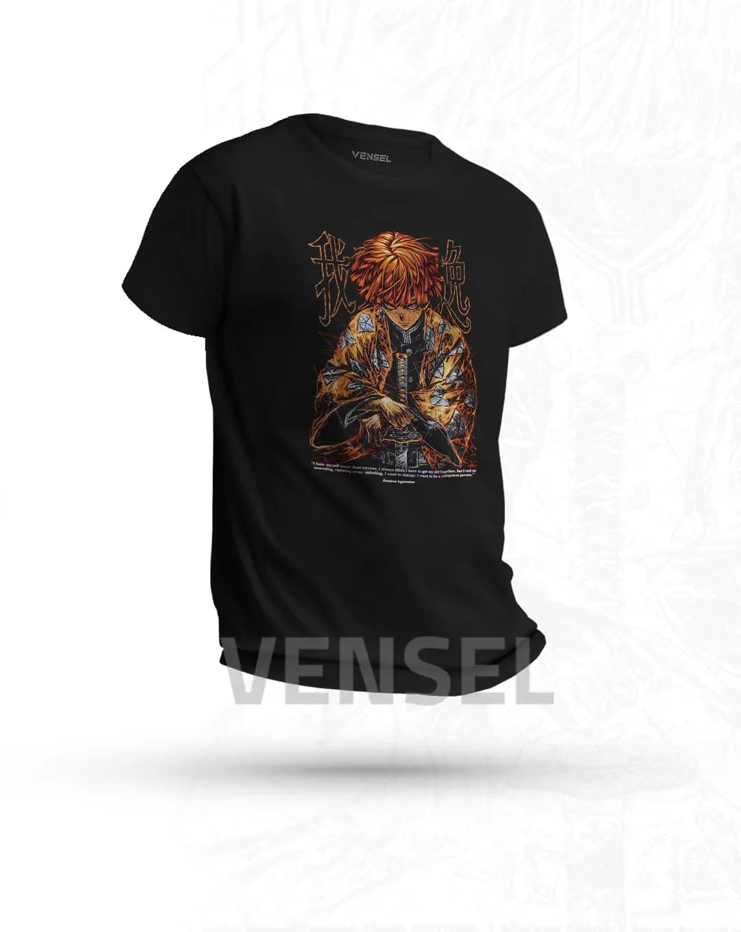 تیشرت انیمه Demon Slayer شیطان‌کش طرح زنیتسو کدT-908