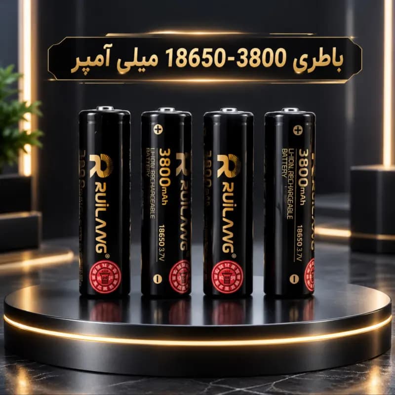 باتری لیتیومی قابل شارژ روی لانگ مدل 18650 با ظرفیت 3800میلی آمپر بسته 4عددی — تصویر ۳