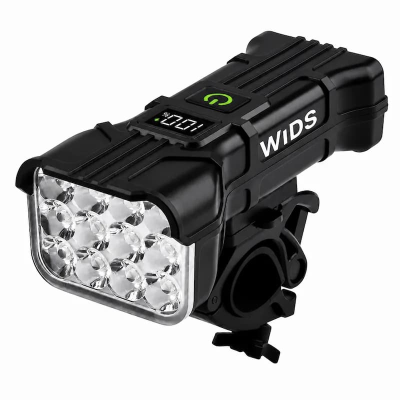 چراغ جلوی دوچرخه ویدز مدل شارژی آژیر دار پاوربانکدار 12LED