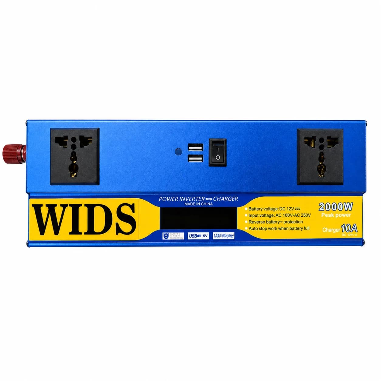 مبدل برق خودرو ویدز مدل شارژر دار 20آمپر 12V-TO-220V-2000W