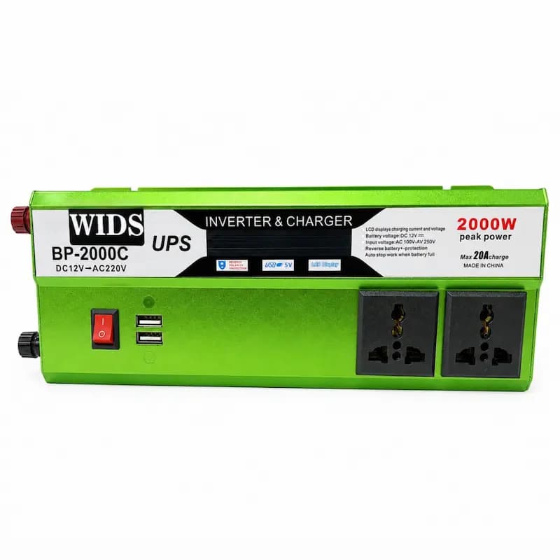 مبدل برق خودرو ویدز مدل شارژر دار 10آمپر 12V-TO-220V-2000W