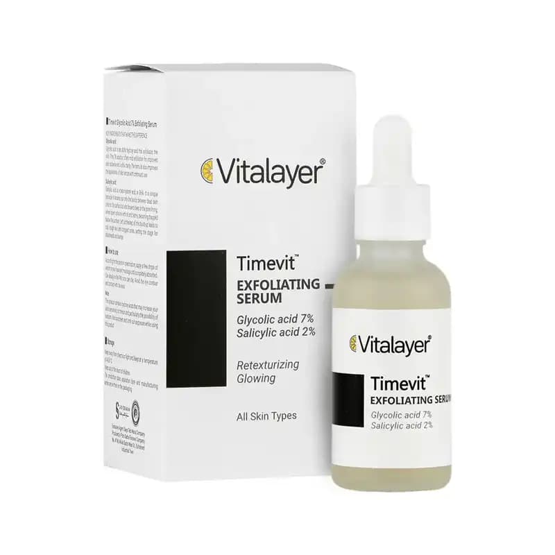 سرم لایه بردار گلیکولیک اسید %7 Timevit ویتالیر 30 میلی لیتر — تصویر ۲