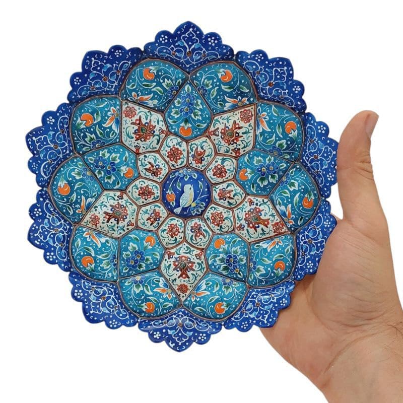 بشقاب میناکاری دیوارکوب 20 سانتی کد DK838 — تصویر ۲