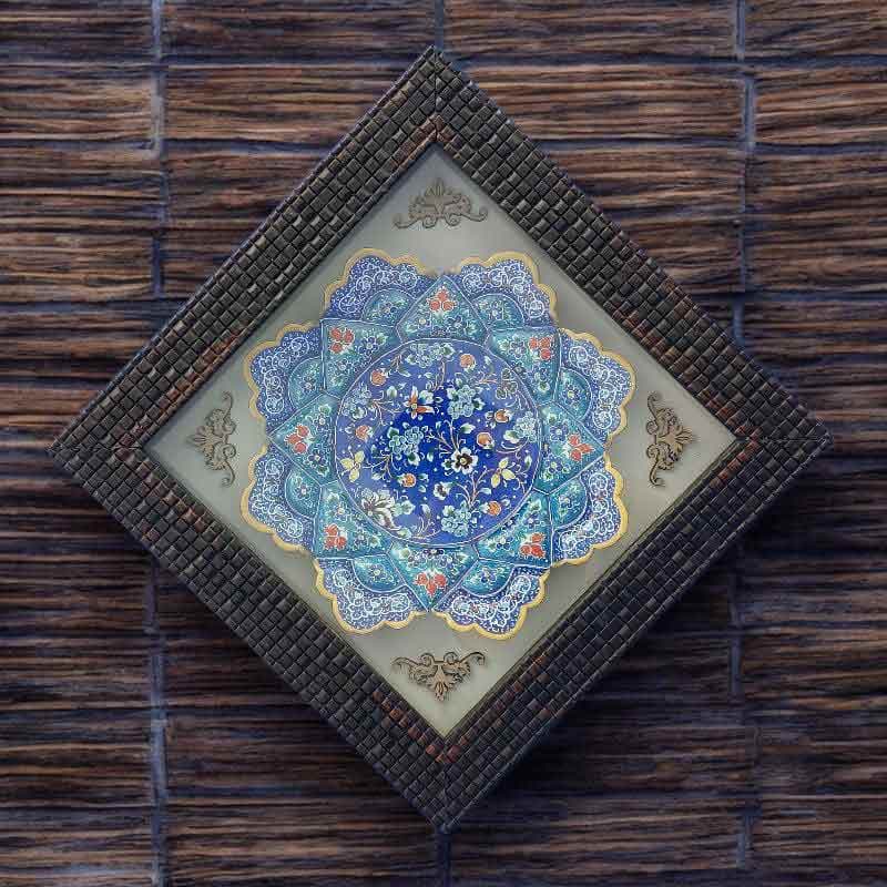 بشقاب میناکاری دیوارکوب 16 سانتی|کد DK695 — تصویر ۲
