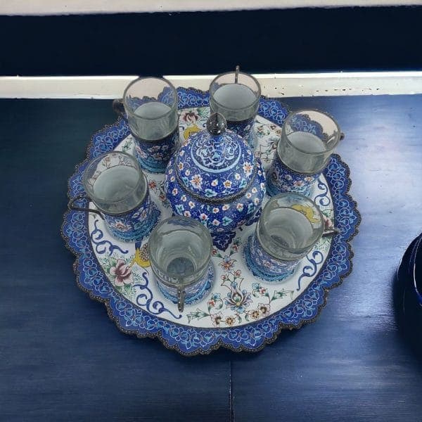 سرویس 15 پارچه 6 نفره چای خوری میناکاری کد ZP292 — تصویر ۱۰