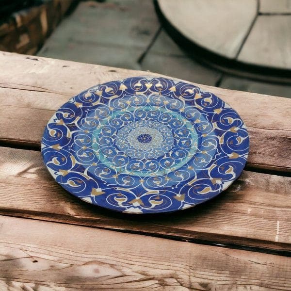 بشقاب میناکاری دیوارکوب 25 سانتی|ّهمراه با قاب PVC|کد DK25268 — تصویر ۴