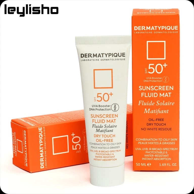 ضد آفتاب فلوئیدی بی رنگ پوست چرب spf50 درماتیپیک — تصویر ۹