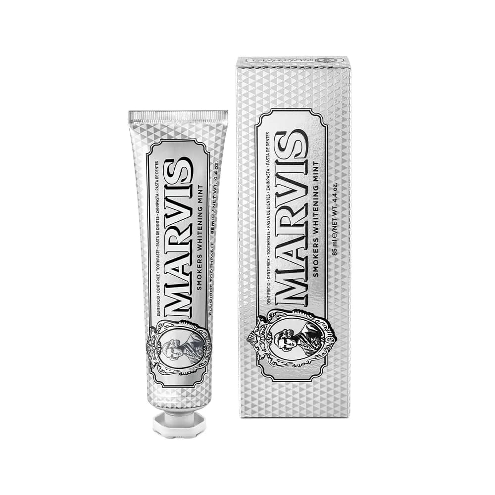خمیر دندان سفید کننده مارویس MARVIS مدل افراد سیگاری SMOKERS WHITENING MINT حجم85ml اصل ایتالیا