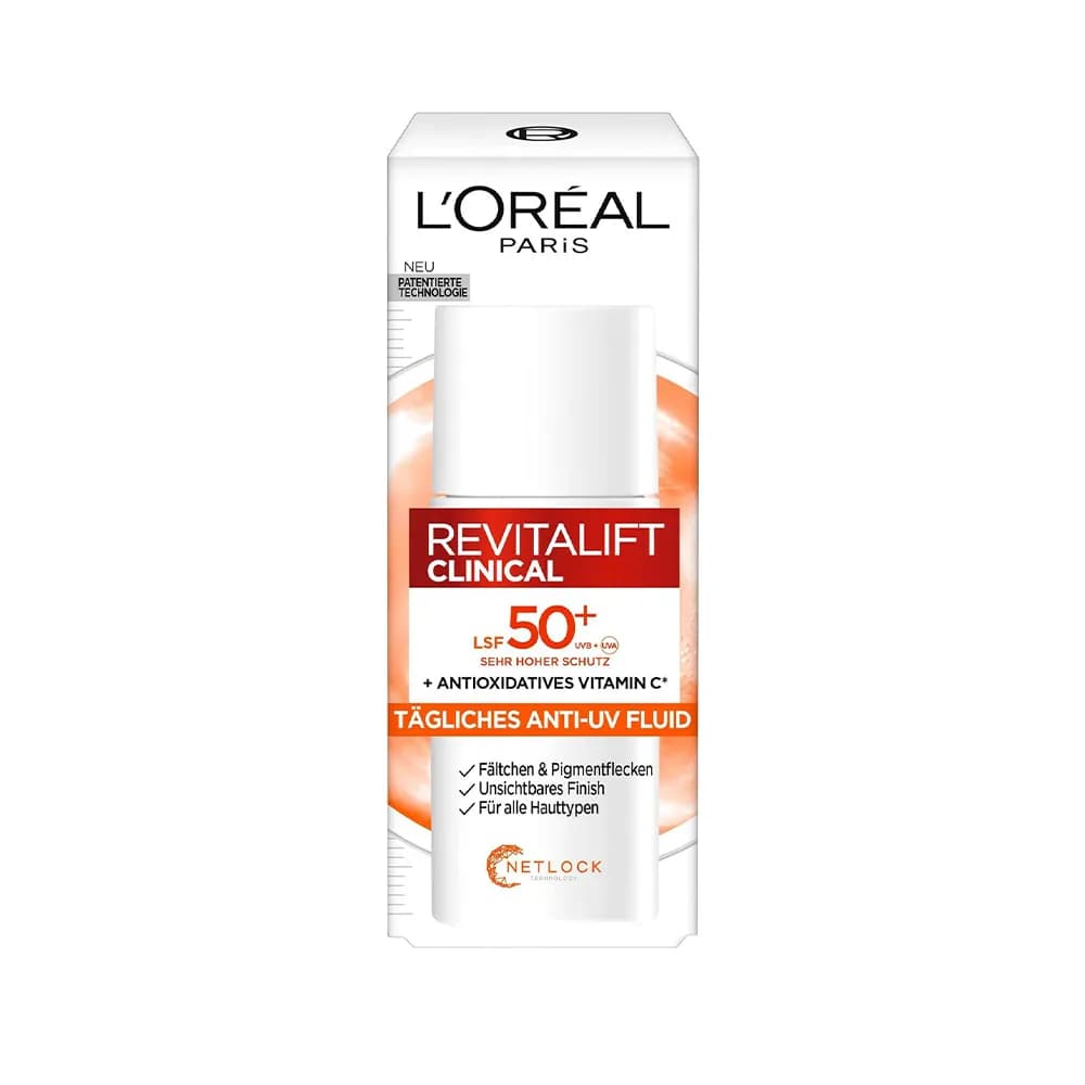 ضد آفتاب فلوئیدی لورال Loreal مدل رویتالیفت کلینیکال Revitalift Clinical حاوی ویتامین سی اورجینال