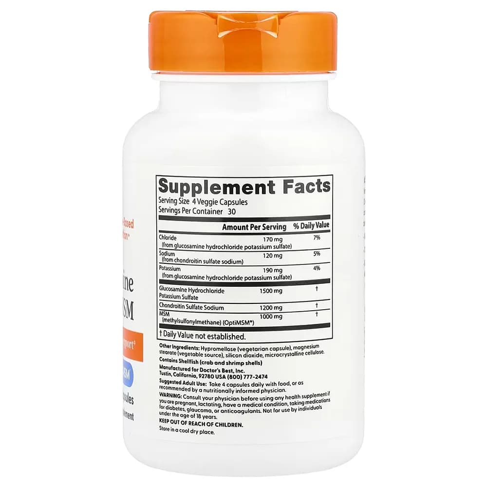 مکمل غضرف ساز دکتر بست Doctor’s Best گلوکزامین کندرویتین MSM گیاهی 240 عددی خرید آمریکا اورجینال — تصویر ۲