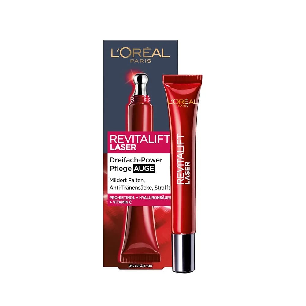 دور چشم ضد چروک جوانساز روشن کننده لورال 15 میل L ‘Oréal Paris Revitalift Laser X3 Eye Cream اورجینال