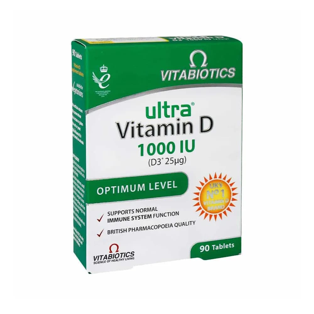 قرص اولترا ویتامین دی 1000 ویتابیوتیکس ۹۰ عددی Vitabiotics Ultra Vitamin D 1000IU اورجینال