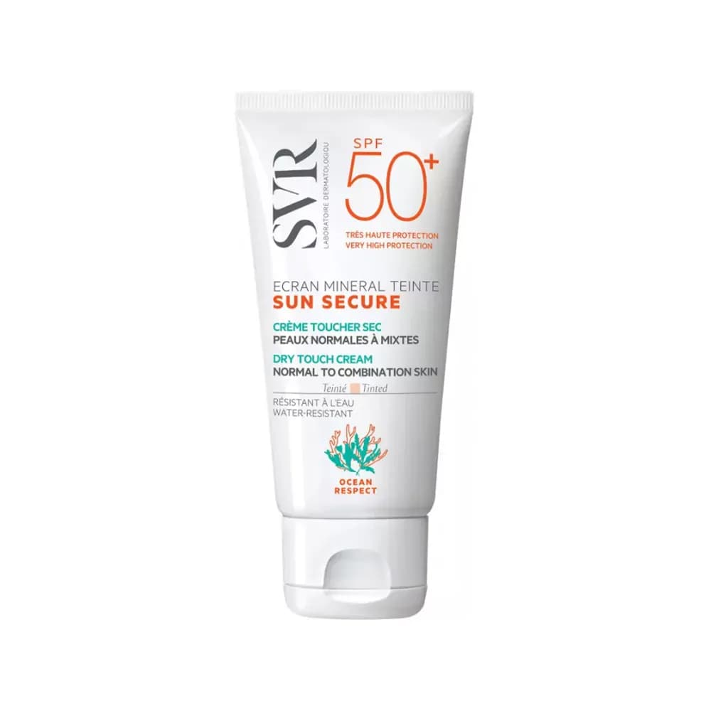 کرم ضد آفتاب رنگی مینرال اس وی آر SVR ضد آب مدل اکران مناسب پوست نرمال تا مختلط SPF 50 فرانسه اورجینال — تصویر ۲