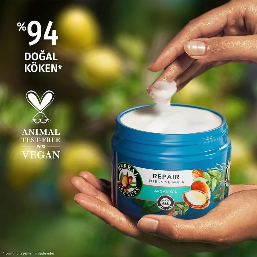 ماسک مو آرگان هربال اسنس Herbal Essences حاوی روغن آرگان و عصارههای گیاهی، 300 میلیلیتر اورجینال — تصویر ۶