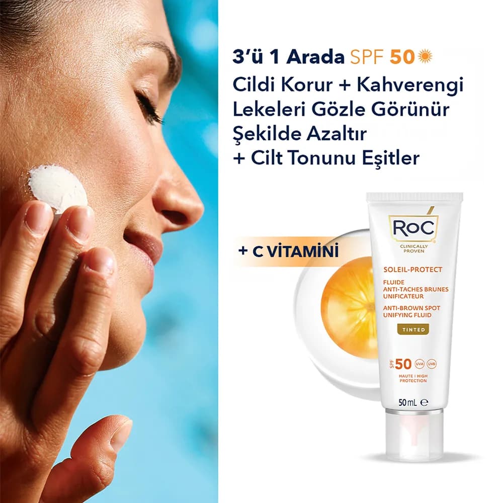 ضد آفتاب ضدلک Tinted Anti Dark Spot فلوئیدی رنگی راک ROC SPF 50 حجم 50 میل فرانسه اورجینال — تصویر ۵