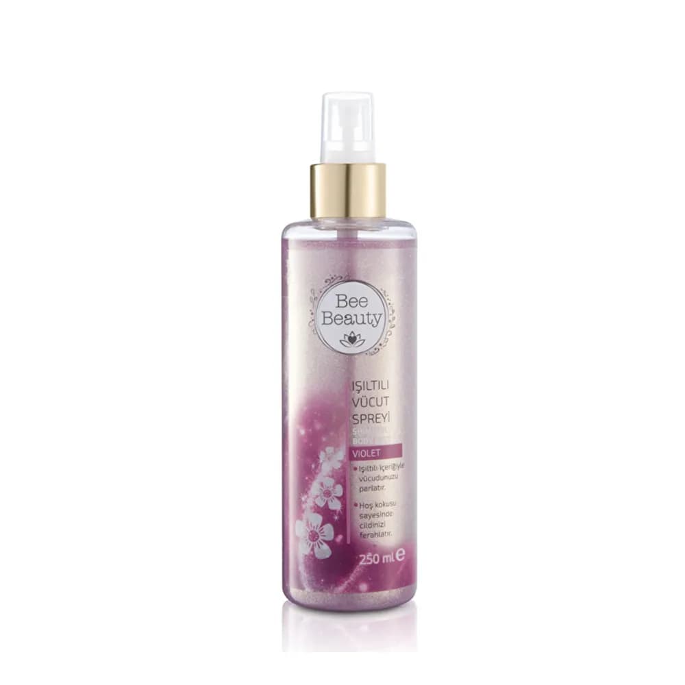 اسپری بدن شاین‌دار بی بیوتی مدل Violet حجم ۲۵۰ میل Body mist اورجینال