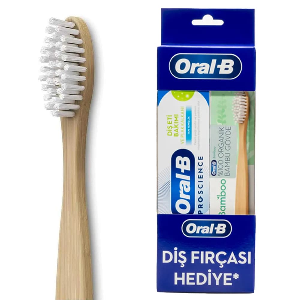 پک مسواک بامبو و خمیر دندان اورال بی – Oral B مدل Gum Care and Plaque Shield حجم 50 میل