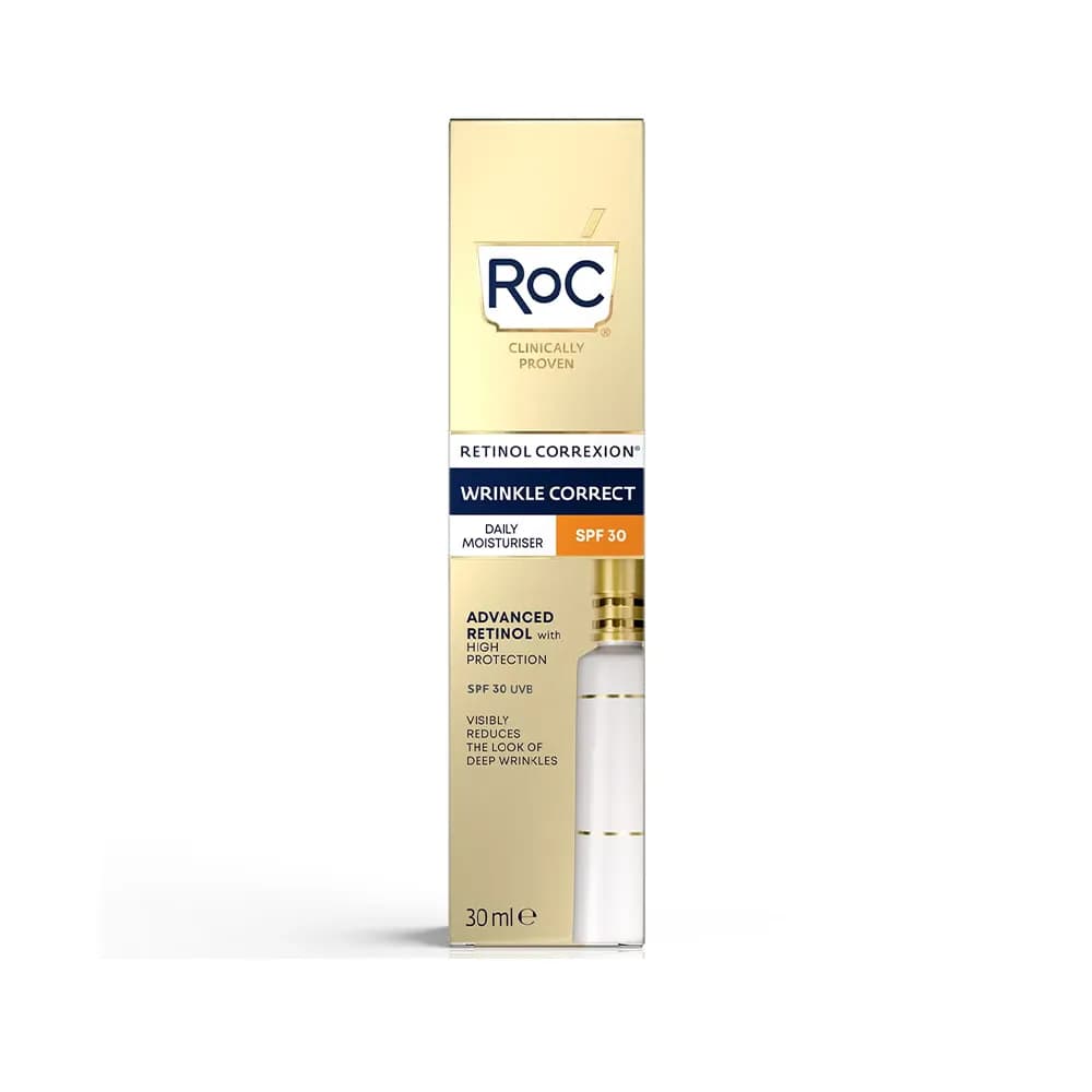 مرطوب کننده روزانه ضد چروک عمیق رتینول راک Roc کورکسیون با SPF 30 حجم 15 و 38 میل اصل آمریکا — تصویر ۲