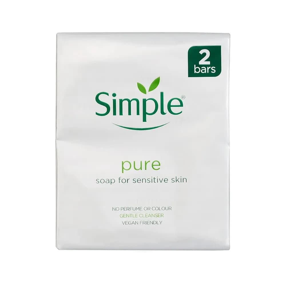 صابون شستشو سیمپل مناسب پوست حساس مدل pure بسته 2 عددی