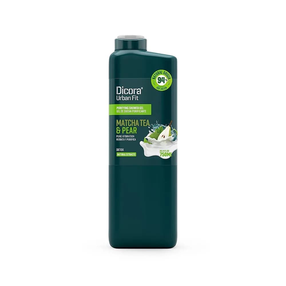 شامپو بدن ژل کرمی عصاره چای ماچا و گلابی دیکورا Dicora اسپانیا Dicora Urban Fit حجم 400 میل اصل