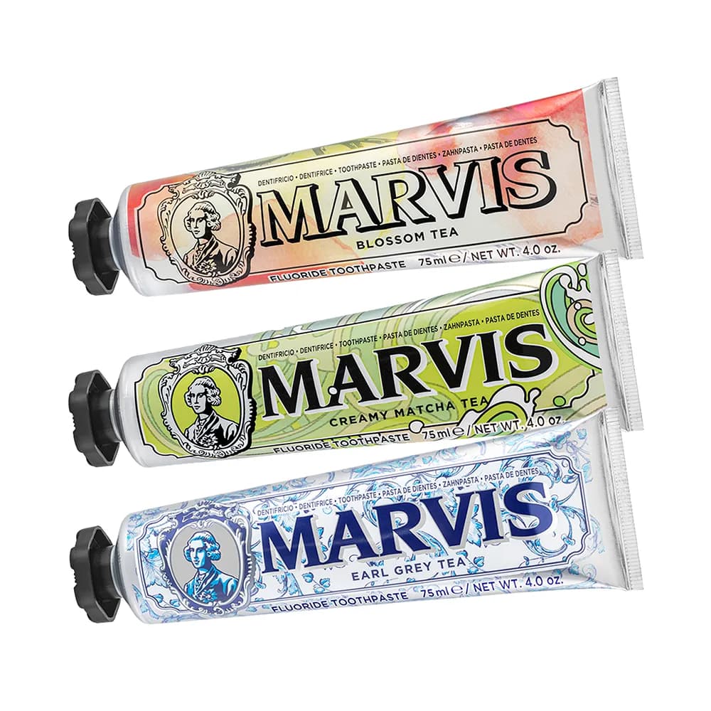 خمیر دندان مارویس MARVIS مدل چای هلو Blossom Tea سری چای حجم75ml اصل ایتالیا — تصویر ۴