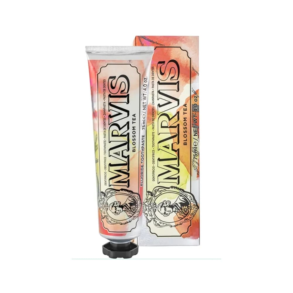 خمیر دندان مارویس MARVIS مدل چای هلو Blossom Tea سری چای حجم75ml اصل ایتالیا — تصویر ۳