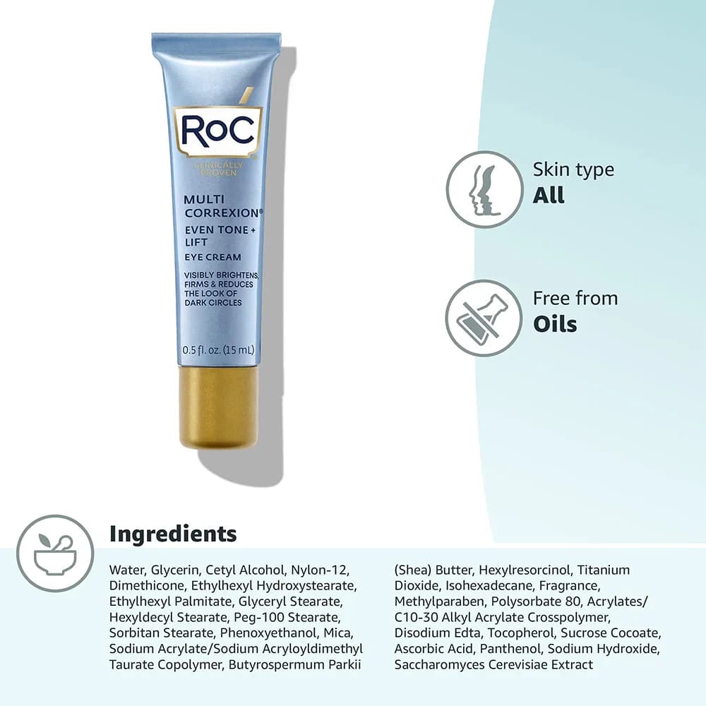 کرم دور چشم لیفتینگ و تیرگی راک Roc ضد تیرگی و لیفت قوی MULTI CORREXION® Even Tone + Lift Eye Cream اصل آمریکا — تصویر ۵