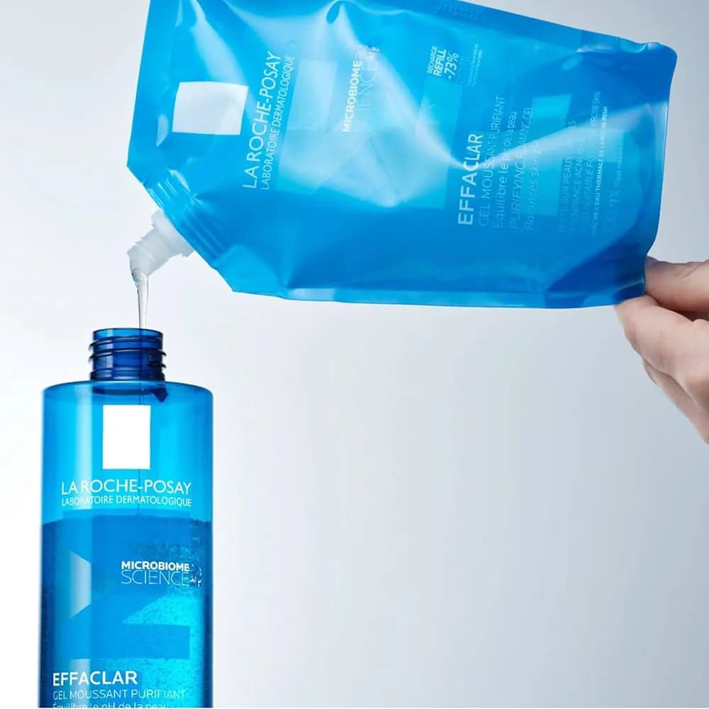 ژل شستشوی صورت لاروش پوزای مدل EFFACLAR+M افکلار پیوریفایینگ پوست چرب و حساس حجم 400 میل — تصویر ۲