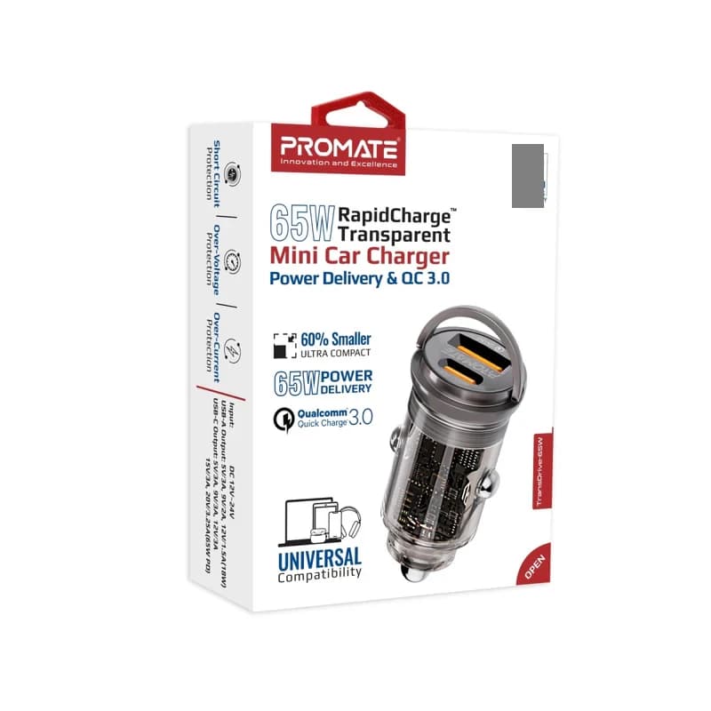 شارژر فندکی 65 وات پرومیت مدل TRANSDRIVE-65W — تصویر ۲