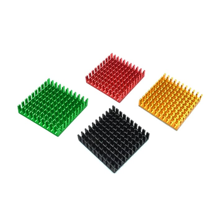 هیت سینک آلومینیومی 4×4 سانتی‌متر رنگ قرمز — تصویر ۵