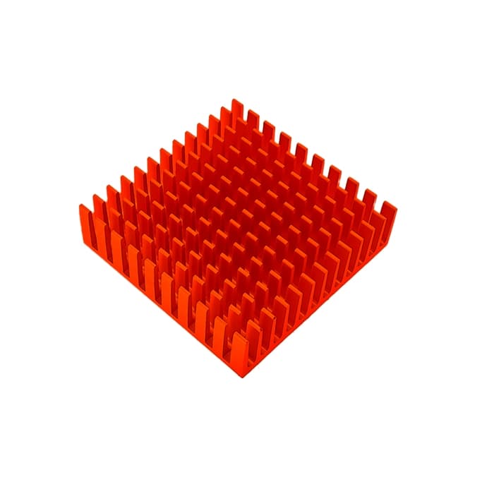 هیت سینک آلومینیومی 4×4 سانتی‌متر رنگ قرمز — تصویر ۴