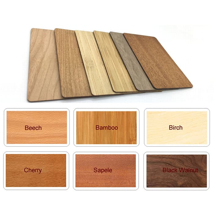 تگ کارتی NFC مدل NTAG215 فرکانس 13.56MHz جنس چوب طبیعی ماهون (ساپله) — تصویر ۵