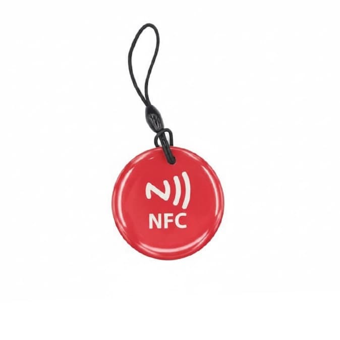 تگ گرد جاسوئیچی شیشه‌ای NFC NTAG213 RFID رنگ قرمز