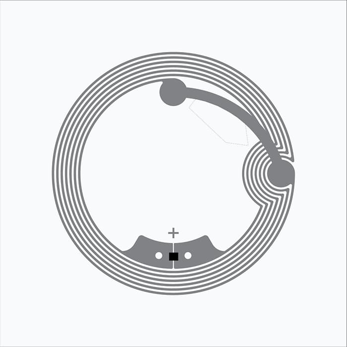 تگ NFC پشت برچسب دار (لیبل) گرد سکه‌ای فرکانس 13.56 نسخه بزرگ قطر 38mm