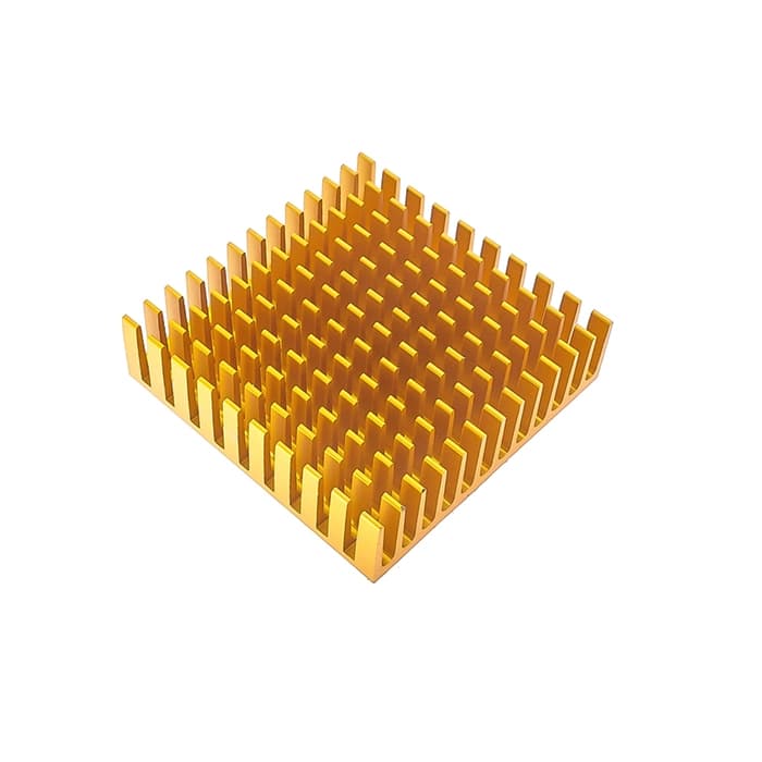هیت سینک آلومینیومی 4×4 سانتی‌متر رنگ طلایی