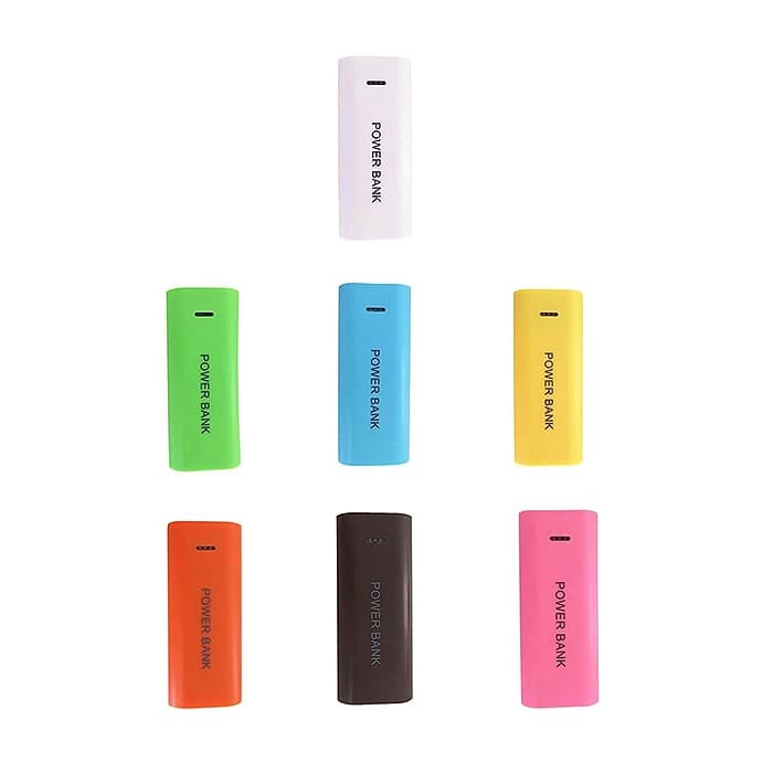 قاب پاوربانک 2 باتری 18650 با خروجی USB 5V 1A و چراغ‌قوه LED رنگ زرد — تصویر ۳