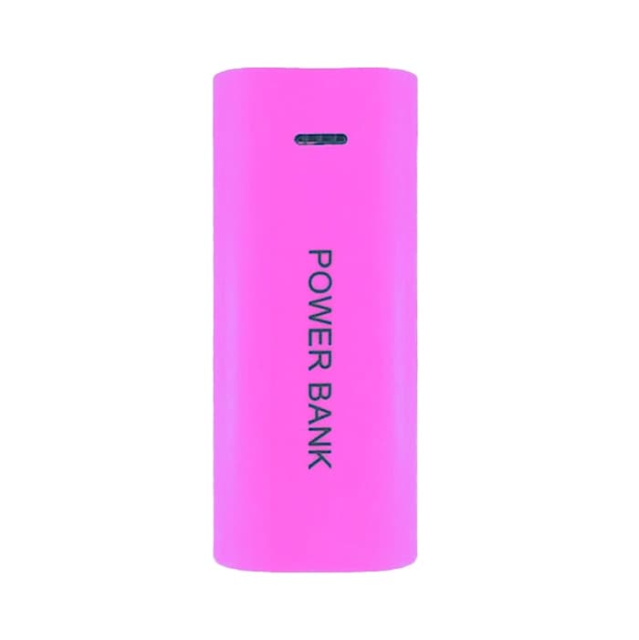 قاب پاوربانک 2 باتری 18650 با خروجی USB 5V 1A و چراغ‌قوه LED رنگ صورتی — تصویر ۵
