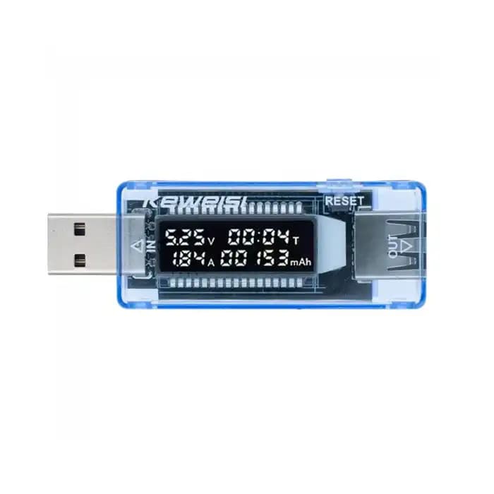 تستر USB نمایشگر ولتاژ و جریان و ظرفیت شارژ Keweisi KWS-V20 USB — تصویر ۴